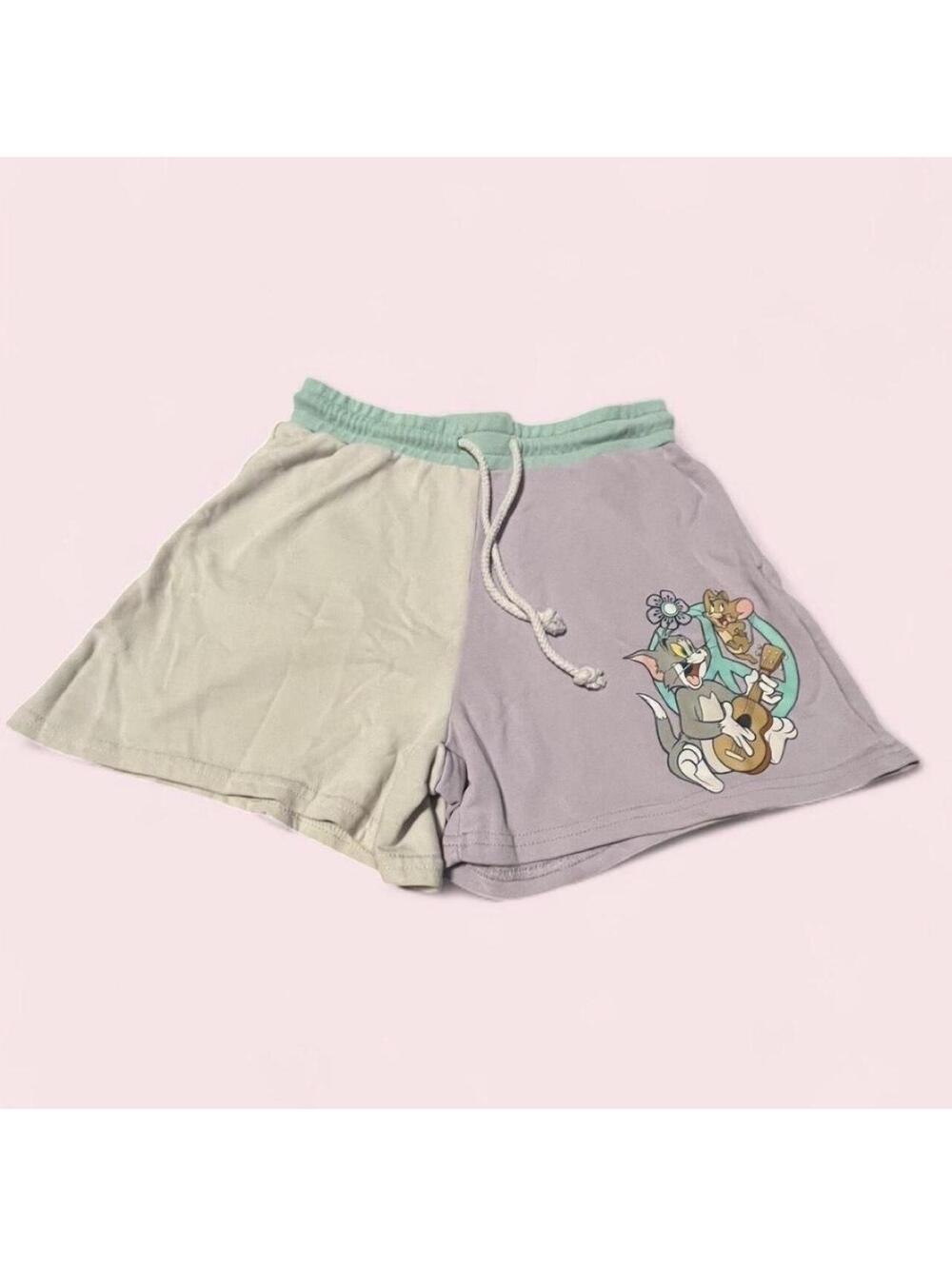 Pink and light tan Tom and Jerry cartoon shorts size medium